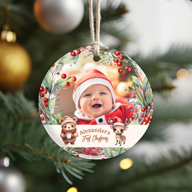 Adorno Fotografía de Woodland Animals Baby First Christma (Subido por el creador)