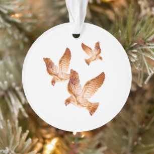 Adorno Fotografía personalizada de las palomas doradas b