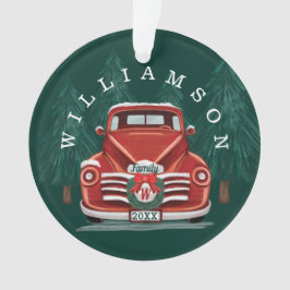 Adorno Fotos de la familia de camionetas rojas de Feliz N