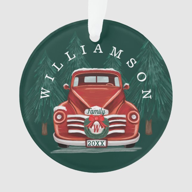 Adorno Fotos de la familia de camionetas rojas de Feliz N (Anverso)