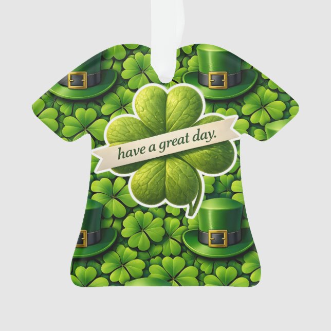 Adorno Four leaf clover Saint Patrick's Day have a great  (Anverso)