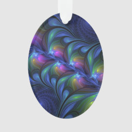 Adorno Fractal verde rosa azul luminoso colorido abstract