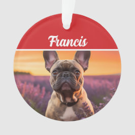 Adorno French Bulldog Name and Photo Holiday Christmas