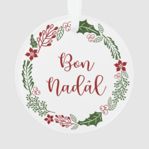 Adorno Friulian Feliz Navidad Wreath, Bon Nadâl