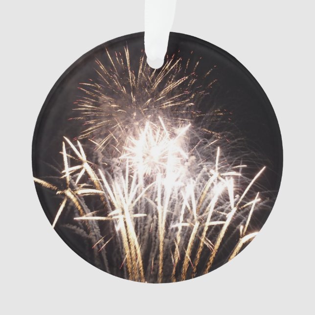 Adorno Fuegos artificiales blancos y dorados en celebraci (Anverso)