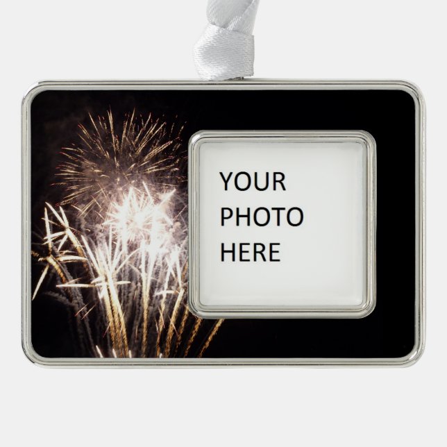 Adorno Fuegos artificiales blancos y dorados en celebraci (Anverso)