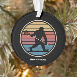 Adorno Funny Bigfoot Sasquatch Lacrosse Vintage Sunset