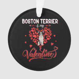 Adorno Funny Boston Terrier es mi San Valentín