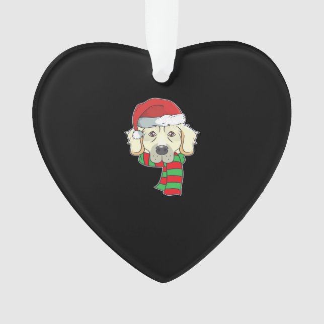 Adorno Funny Christmas Dog Xmas Santa Golden Retriever Ho (Anverso)
