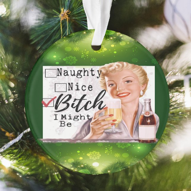 Adorno Funny Christmas Ornament Retro Best Friend Naughty (Subido por el creador)