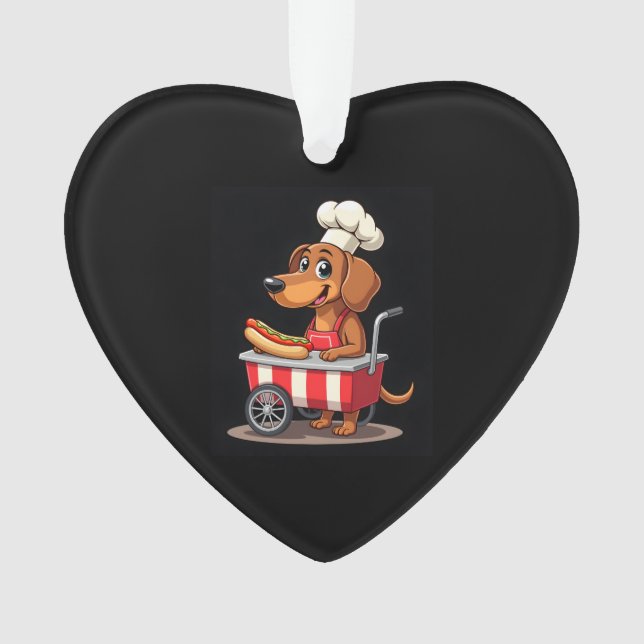 Adorno Funny Dachshund Dog Hotdog Sandwich Weenie Sausage (Anverso)