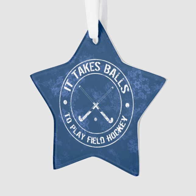 Adorno Funny Field Hockey Holiday Ornament (Anverso)