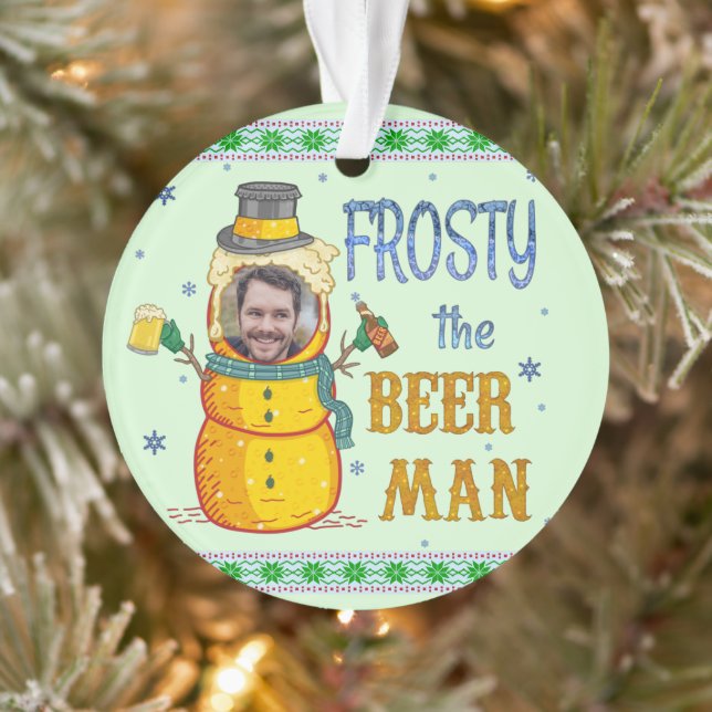 Adorno Funny Frosty Beer Man Humor Personalizado Navidade (Árbol)