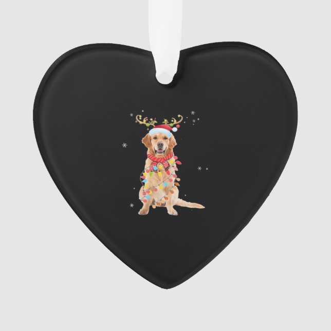 Adorno Funny Golden Retriever Christmas Tree Santa Reinde (Anverso)