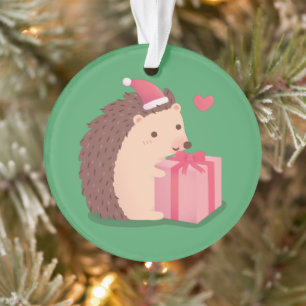 Adorno Funny Messy Merry Christmas Hedgehog Kids Room Orn