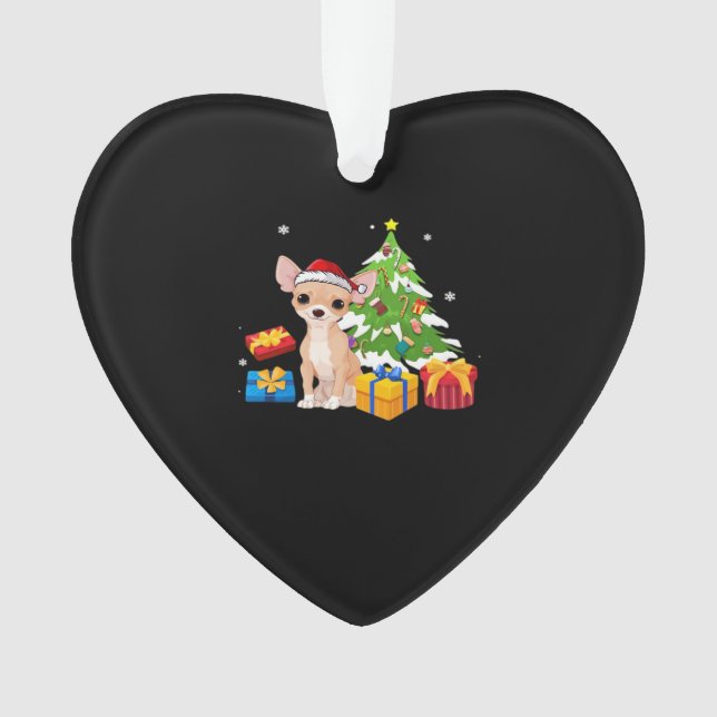 Adorno Funny Santa Chihuahua Dog Christmas Tree Gifts Xma (Anverso)