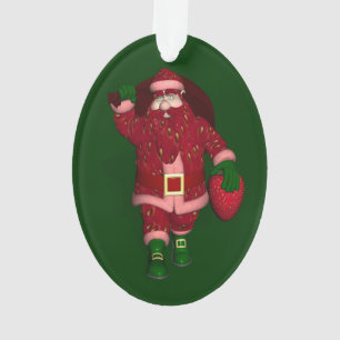 Adorno Funny Santa Claus Strawberry Farmer