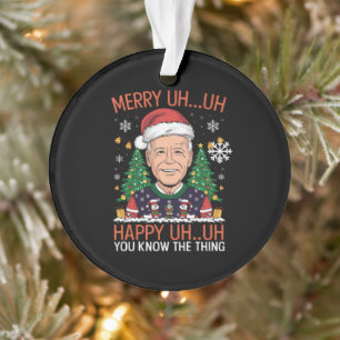 Adorno Funny Santa Joe Biden Merry Uh Navidades Ugly