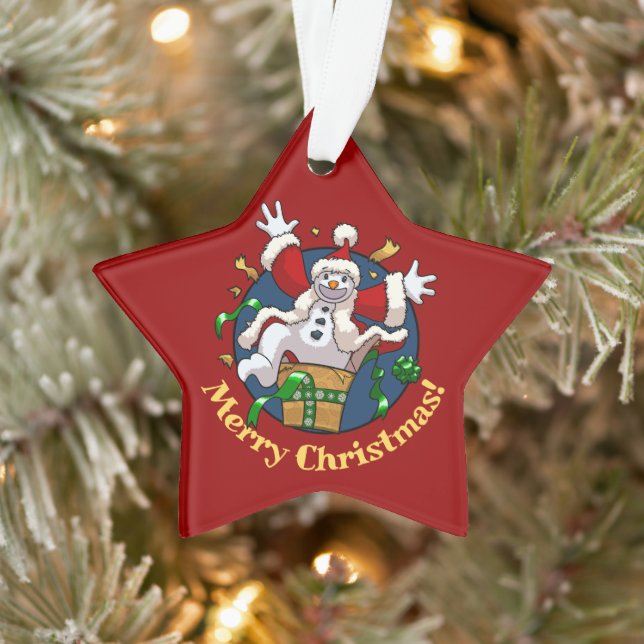 Adorno Funny Snowman Merry Christmas Surprise Cartoon (Árbol)