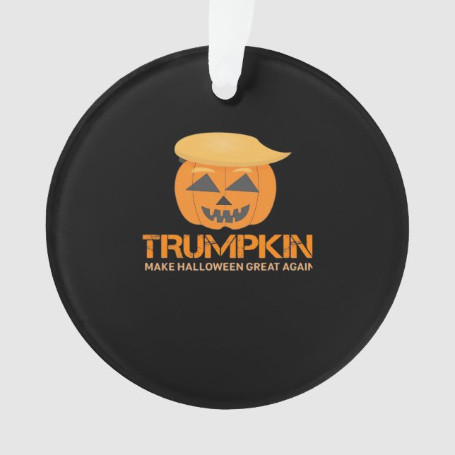 Adorno Funny Trumpkin de Halloween - Haz de Halloween un  (Anverso)