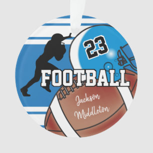 Adorno Fútbol azul y blanco personalizado