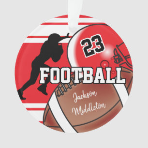 Adorno Fútbol rojo y negro personalizado