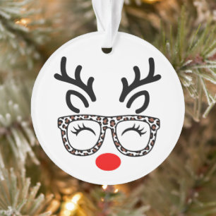 Adorno Gafas de leopardo de reno de Navidad Fiesta