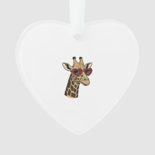 Adorno Gafas de sol con diseño de corazón de jirafa graba