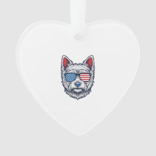 Adorno Gafas de sol patrióticas para perros Westie Arte v