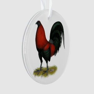 Adorno Gallo Rojo Negro BB Juego Americano