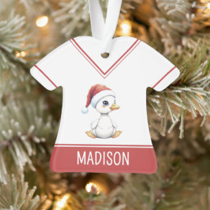 Adorno Ganso Pato de Navidad Personalizado Acuarela