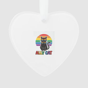 Adorno Gata Aliada Arcoíris Orgullo Diseño Camiseta Gato