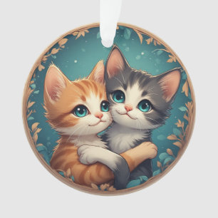 Adorno Gatitos Adorables Abrazándose Juntos