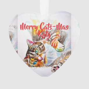 Adorno Gato atigrado Gatos Feliz Navidad Cats-Mus Chicas