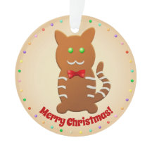 Gato De Gingerbread Y Corazón De Gingerbread