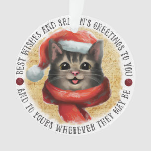Adorno Gato de los mejores deseos ambas caras