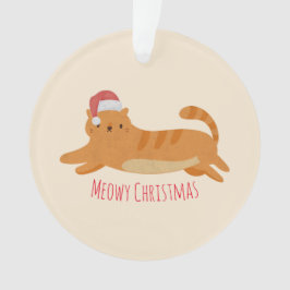 Adorno Gato de Tabby amarillo navidad