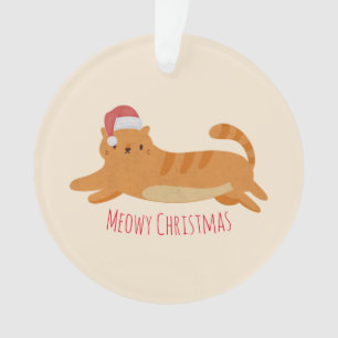 Adorno Gato de Tabby amarillo navidad