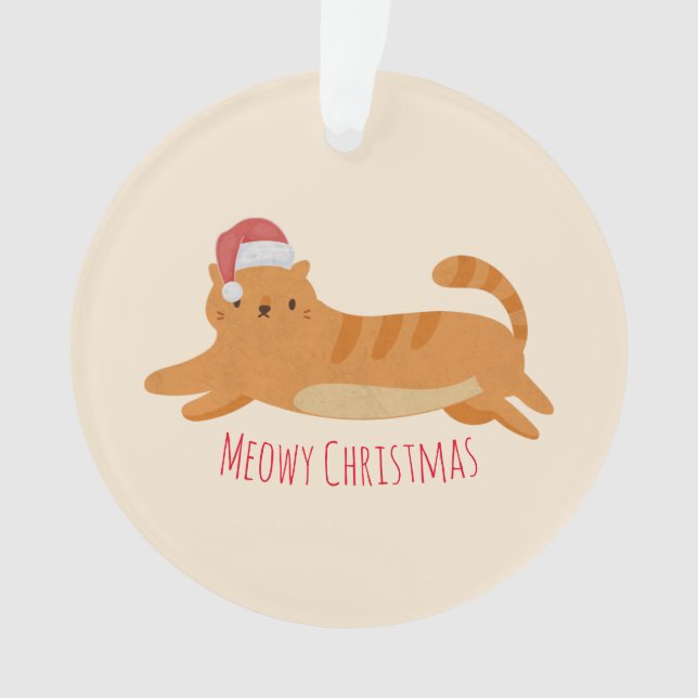 Adorno Gato de Tabby amarillo navidad (Anverso)