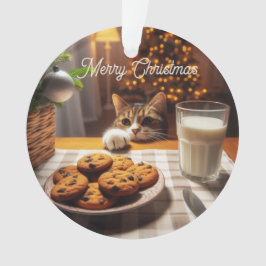 Adorno Gato de Tabby corto llegando a Navidades de cookie