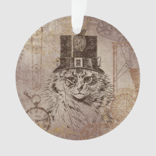 Adorno Gato del gatito de Steampunk en el sombrero de