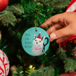 Adorno Gato gracioso en Santa Hat personalizado