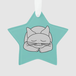 Adorno Gato gris durmiente