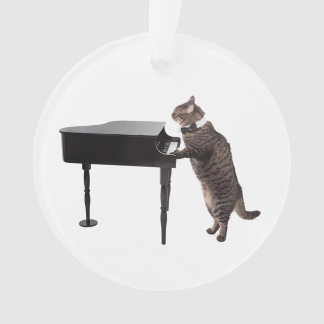 Adorno Gato jugando al piano (Anverso)