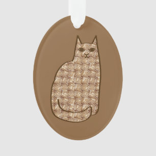 Adorno Gato moderno de mediados del siglo XX, beige y mar