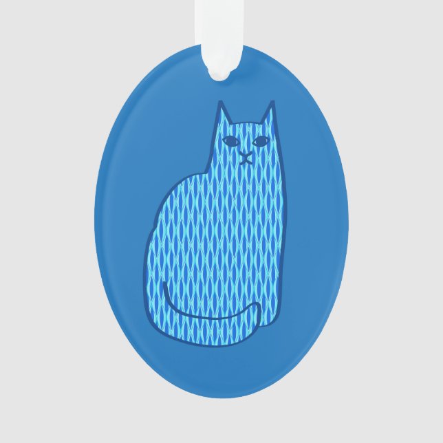 Adorno Gato moderno de mediados del siglo XX, cobalto y a (Anverso)