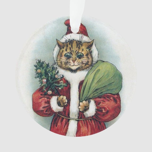 Adorno gato navidad, Louis Wain (Anverso)