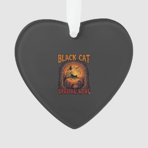 Adorno Gato Negro Amor Especial Halloween Luna Bruja Cala