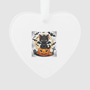 Adorno Gato Negro Lindo Con Alas De Murciélago Calabaza M