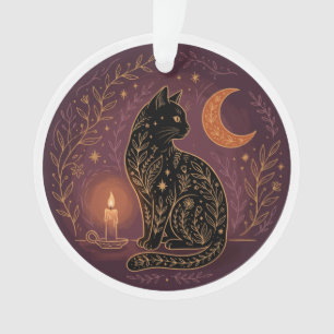 Adorno Gato Negro Místico Celestial Bruja Halloween Goth